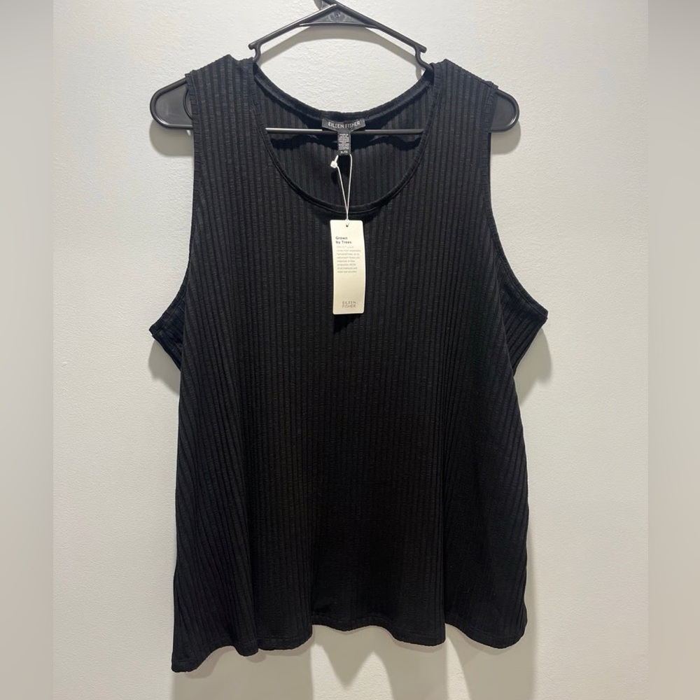 NWOT 100% Silk Ribbed Crew Tank Dressy or Casual Eileen Fisher
